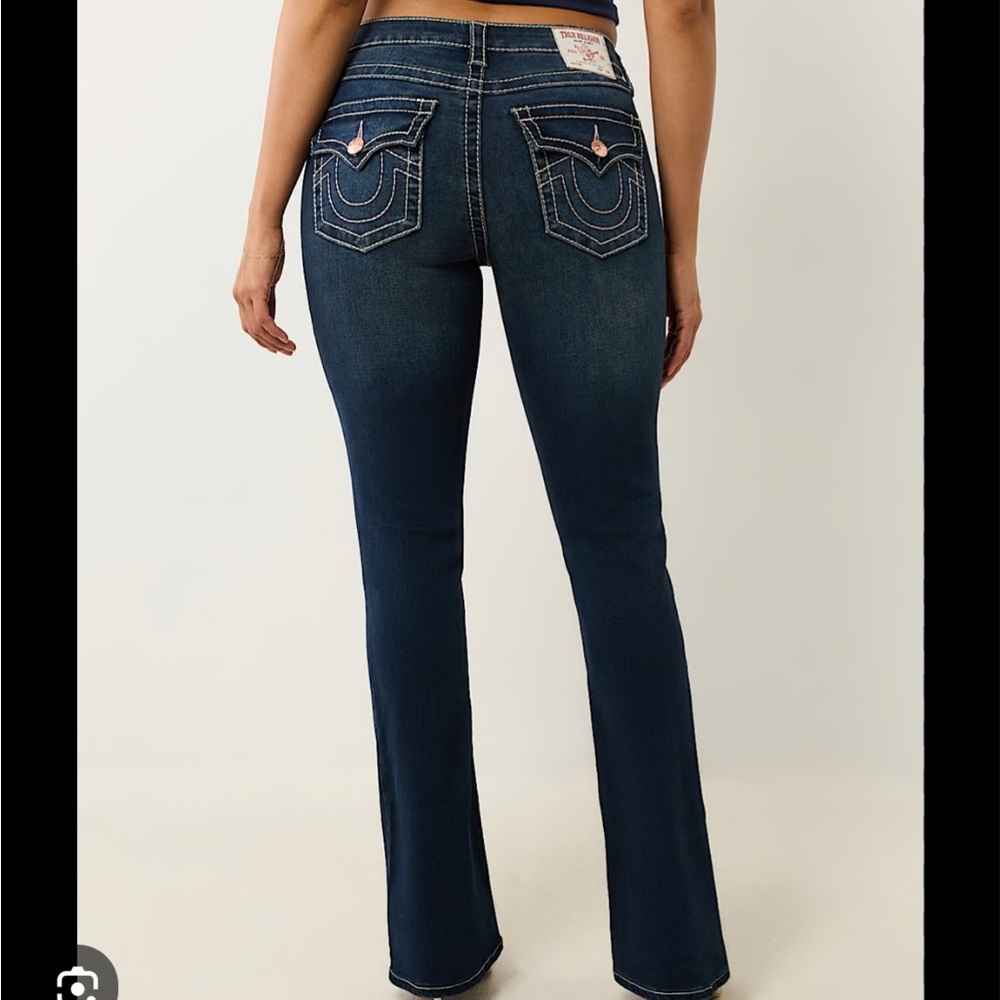 Mid Rise Bootcut Jeans - Dark Blue